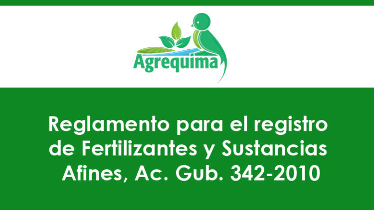 Reglamento para el registro de Fertilizantes y Sustancias Afines